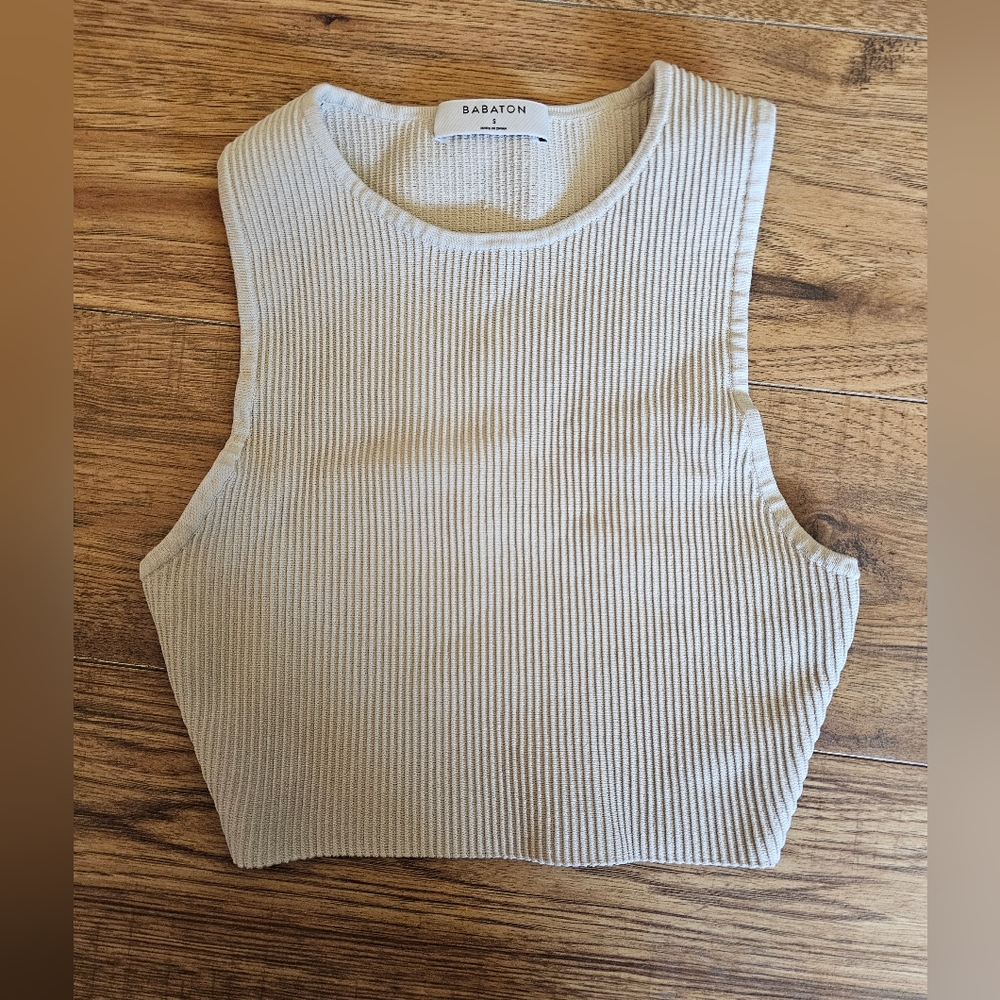 Ribbed Cream Babaton Top